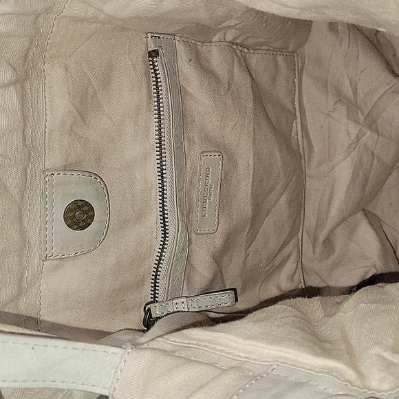 Liebeskind Berlin Off White/Gray Canvas Leather Tote Shoulder Bag - Picture 15 of 16